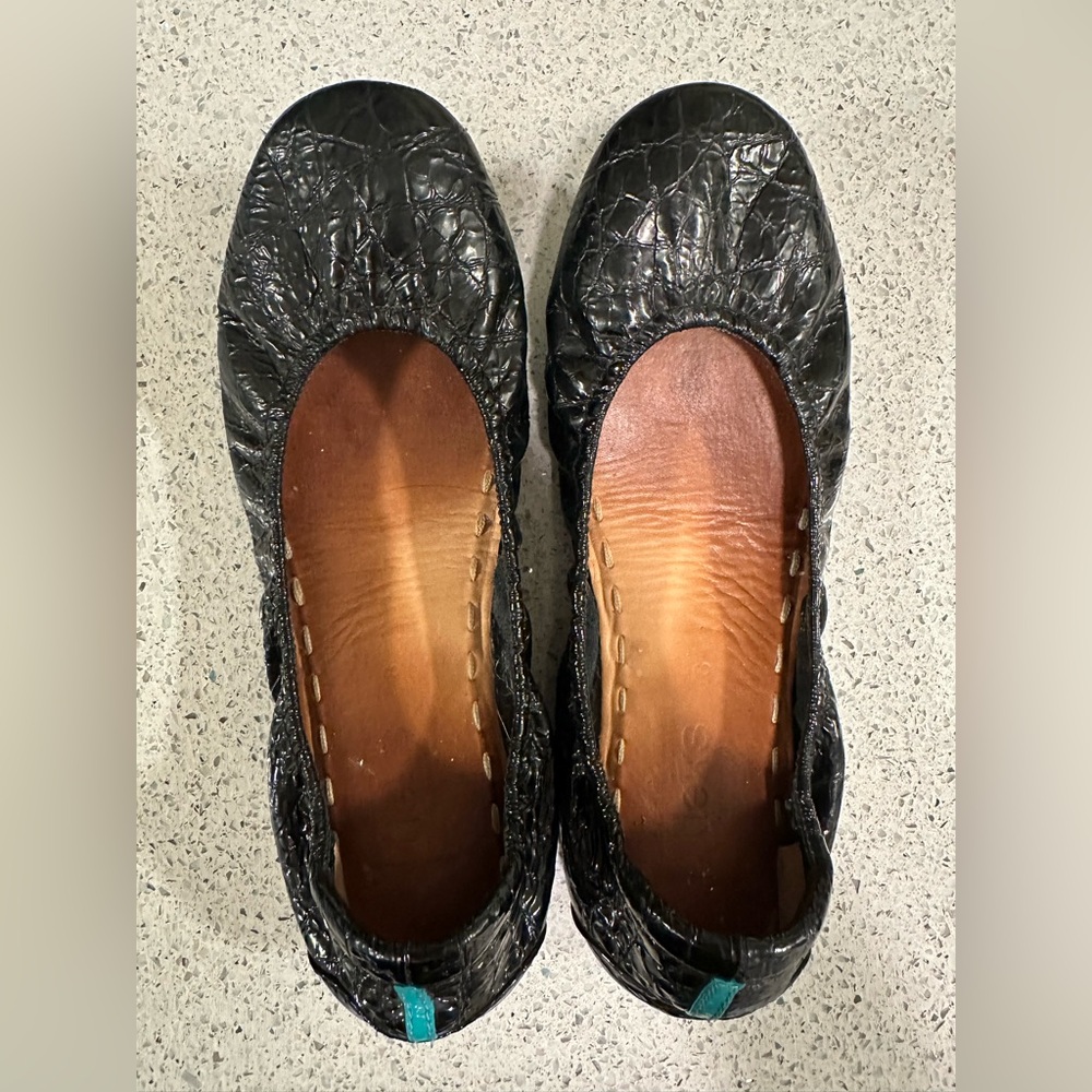 Tieks Obsidian Croc Flats 8
